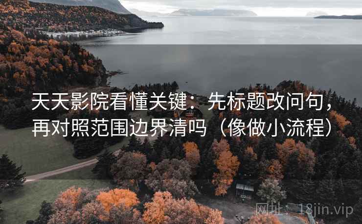 天天影院看懂关键：先标题改问句，再对照范围边界清吗（像做小流程）